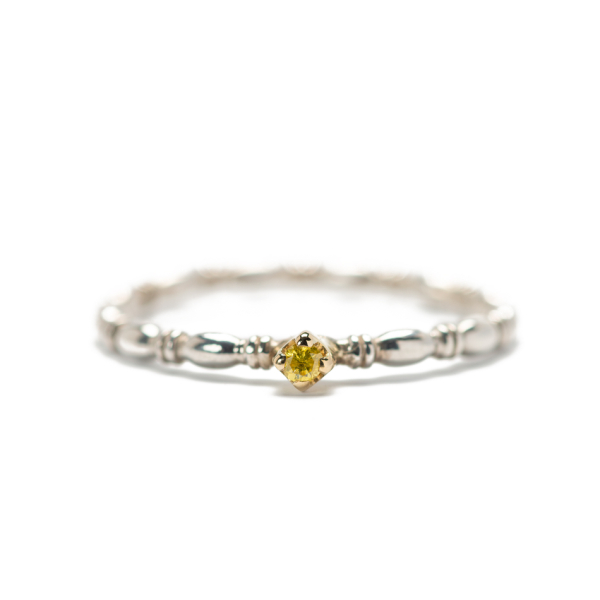 Mini Solitaire Ring with Yellow Diamond