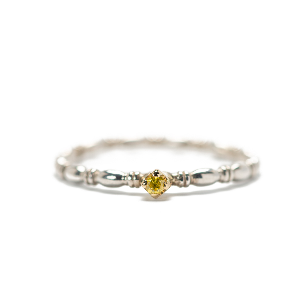 Mini Solitaire Ring with Yellow Diamond