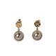 Earrings with Daisy logo. A pearl surrounded by small diamonds
