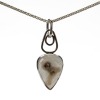 Agate pendant with silver chain necklace